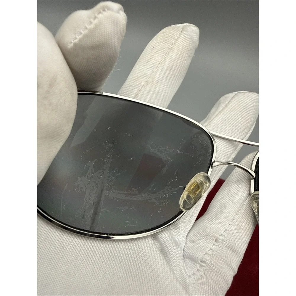 Suncloud Aviator Genuine Silver/Black Frame -Green Polarized Lens Vtg w/bag READ